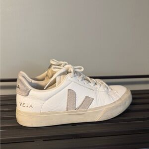 Veja Women's White and Gray Campo Sneakers